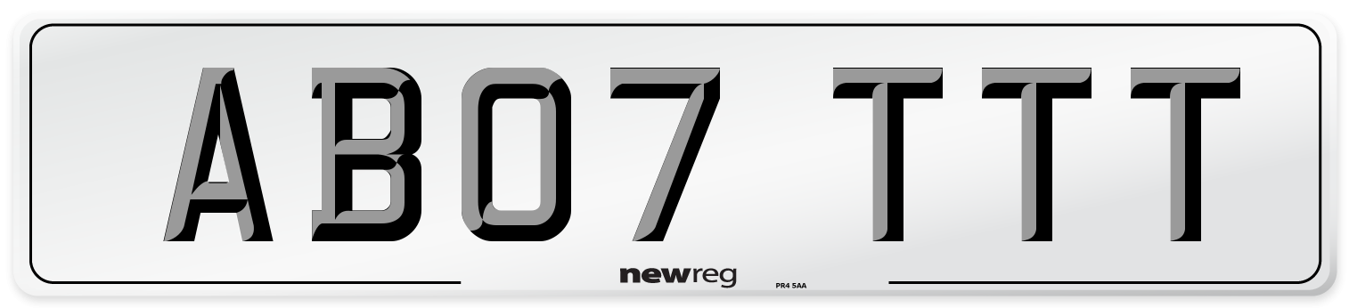 AB07 TTT Number Plate from New Reg